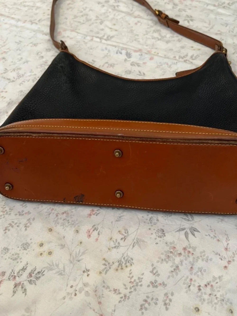 Vintage Dooney & Bourke Leather Hobo Bag Shoulder Large Pebbled Made in USA